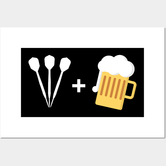 Darts and Beer - Darts T-shirt Wall Art by HappyGiftArt